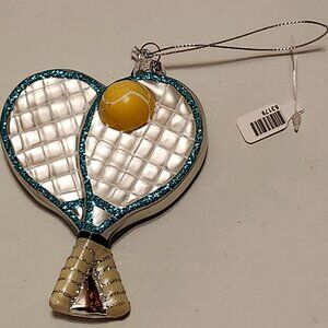 SPARKLE Tennis Racquets & Ball Ornament BNIP Christmas Tree Ornament